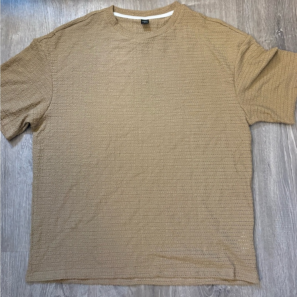 NFINITY Tan Textured Short-Sleeve Crewneck Shirt